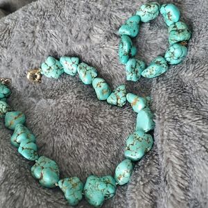 Genuine turquoise necklace & bracelet
